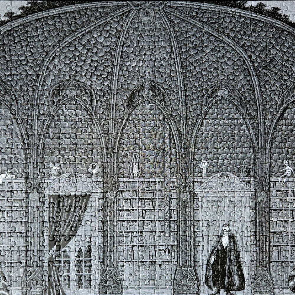 Dracula in Dr. Seward's Library, 500 piece puzzle, Pomegranate